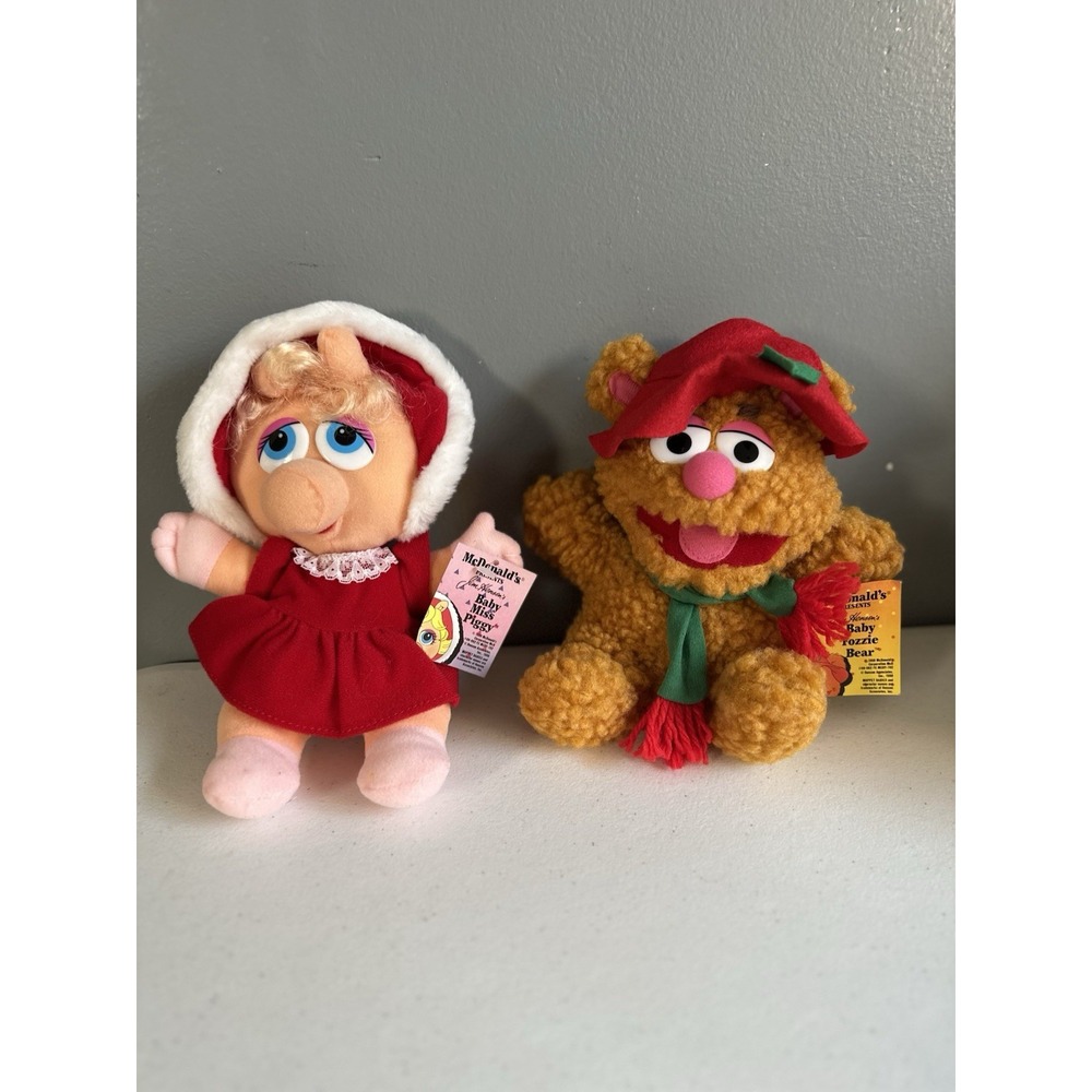 Vintage McDonalds Muppet Babies Plush Christmas Set Miss Piggy Fozzie Bear 1997